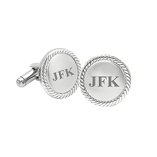 Deep Engraved Round Cufflinks