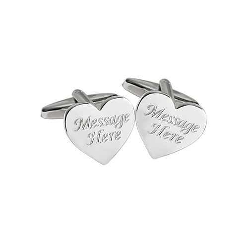 Silver Heart Shaped Cufflinks